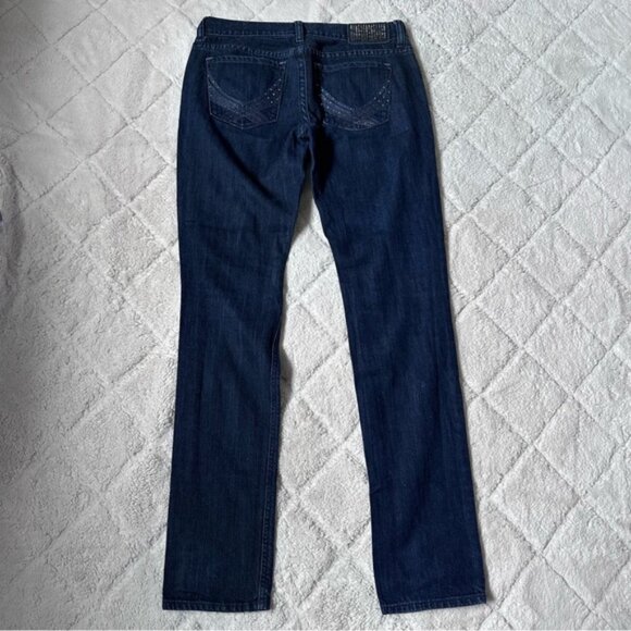 Victoria's Secret PINK | Bling Dark Wash Distressed Skinny Jeans | Size 4 - Picture 3 of 15